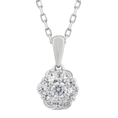 Lab Grown Diamond 7-Stone Pendant in 10K White Gold (1/2 ct. tw.)