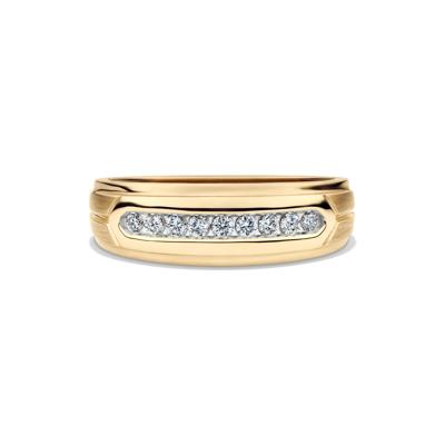 Men’s Channel-Set Diamond Wedding Band in 10K Yellow Gold (1/4 ct. tw.)
