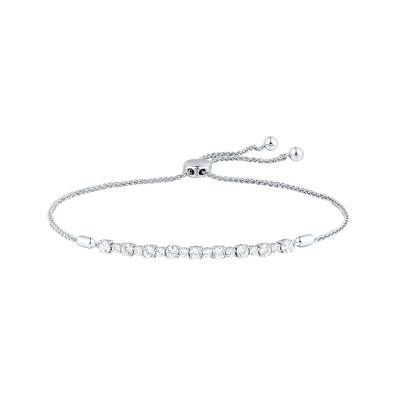 1 ct. tw. Lab Grown Diamond Bolo Bracelet in 14K White Gold
