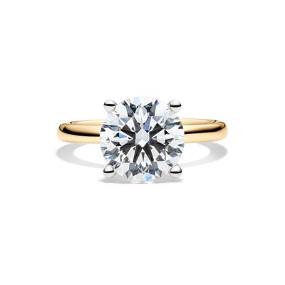 Lab Grown Diamond Solitaire Round Engagement Ring in 14k Yellow Gold (4 ct.)