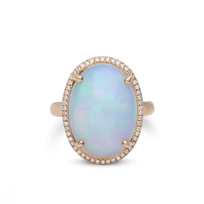 Ethiopian Opal & Diamond Ring in 14K Yellow Gold (1/5 ct. tw.)