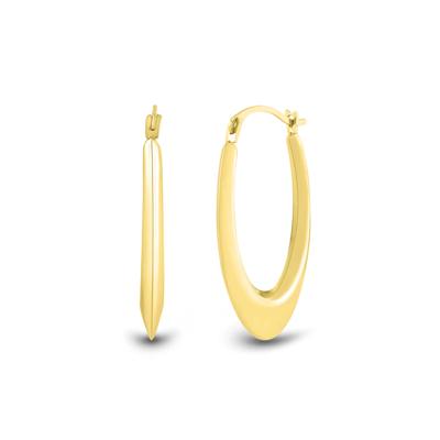 Graduated Oval Hoop Earrings in 14K Yellow Gold