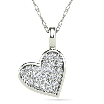 Diamond Accent Heart Pendant in 14K White Gold