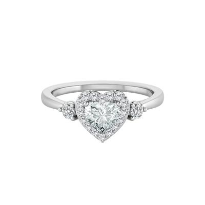 Lab Grown Diamond Heart Promise Ring in 10K White Gold (1/2 ct. tw.)