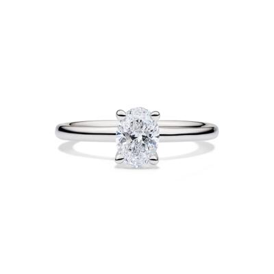 Lab Grown Diamond Solitaire Oval Engagement Ring in 14k White Gold (1 1/2 ct.)