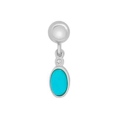 Turquoise Bezel Bead Charm in Sterling Silver