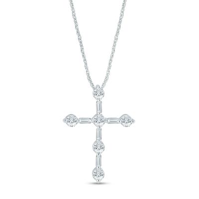 Lab Grown Diamond Cross Pendant in 14K White Gold (1/3 ct. tw.)