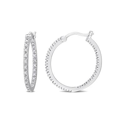 Inside-Out Diamond Hoop Earrings in Sterling Silver (1/4 ct. tw.)