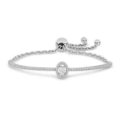 Moissanite Bolo Bracelet with Oval Stone in Sterling Silver (3/4 ct. dew)