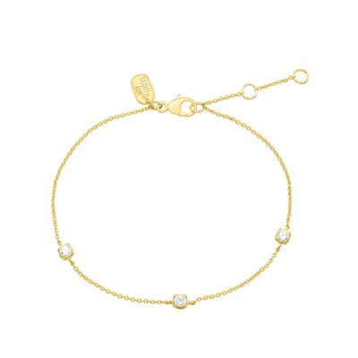 Lab Grown Diamond Three-Stone Bracelet in Vermeil (1/4 ct. tw.)