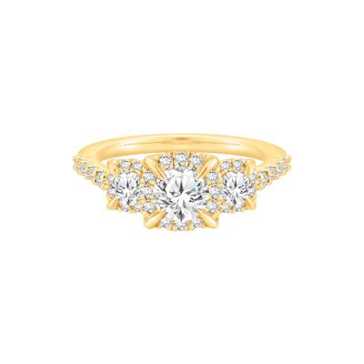 Diamond Halo Engagement Ring in 14K Yellow Gold (1 1/4 ct. tw.)