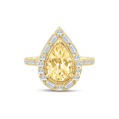Sylvie Yellow Lab Grown Diamond Halo Engagement Ring in 14K Yellow Gold (2 ct. tw.)