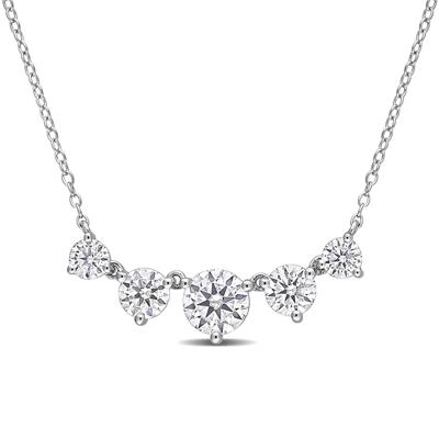 Moissanite Necklace with Five Stones in Sterling Silver (2 1/2 ct. dew)