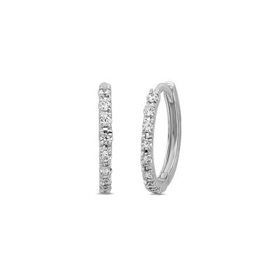 1/4 ct. tw. Diamond Hoop Earrings in 14K White Gold