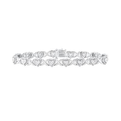 Diamond Heart Bracelet in Sterling Silver (1/4 ct. tw.)