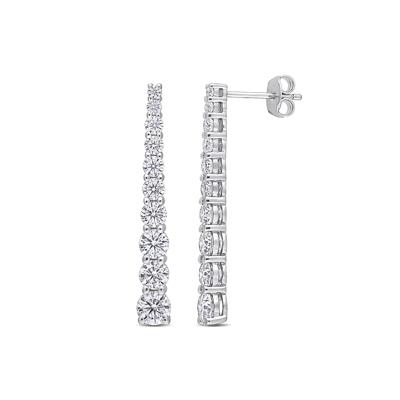 Moissanite Linear Earrings in Sterling Silver (2 3/4 ct. dew)