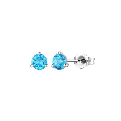 Blue Topaz Stud Earrings in 10K White Gold
