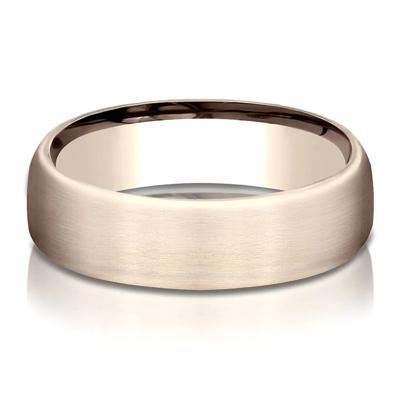Wedding Band in 14K Rose Gold, 6.5MM