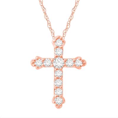 Diamond Cross Pendant in 14K Rose Gold (1/4 ct. tw.)