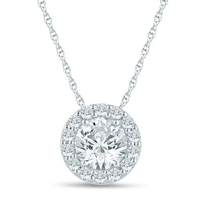 Lab Grown Diamond Halo Pendant in Platinum (1 1/4 ct. tw.)