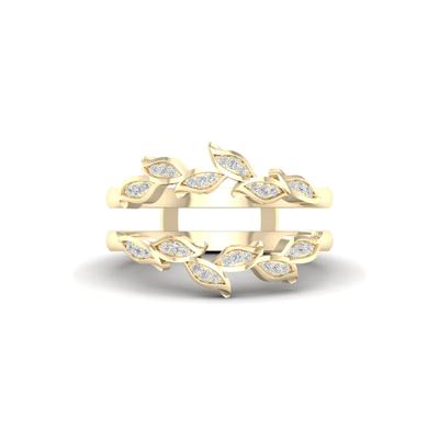 Diamond Leaf Ring Insert in 14K Yellow Gold (1/8 ct. tw.)