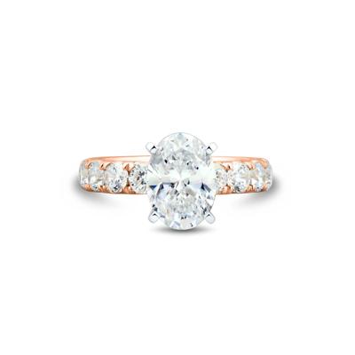 Lab Grown Diamond Oval-Shaped Engagement Ring in 14K Rose Gold (4 1/2 ct. tw.)
