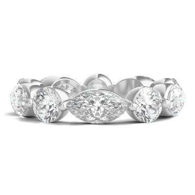 Marquise and Round-Cut Lab Grown Diamond Eternity Band in 14k White Gold (5 ct. tw.)