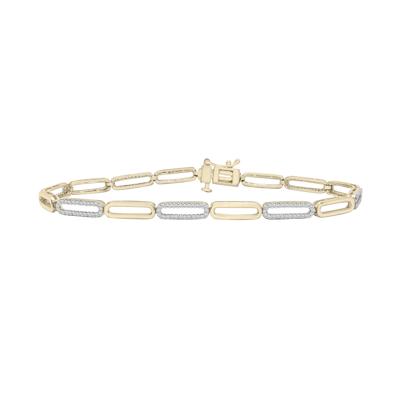 Diamond Link Bracelet in 10K Yellow Gold (1/2 ct. tw.)