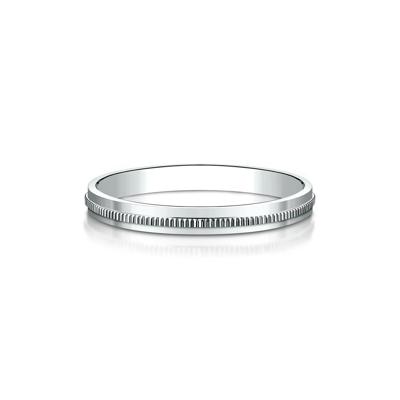 Milgrain Wedding Band in 14K White Gold