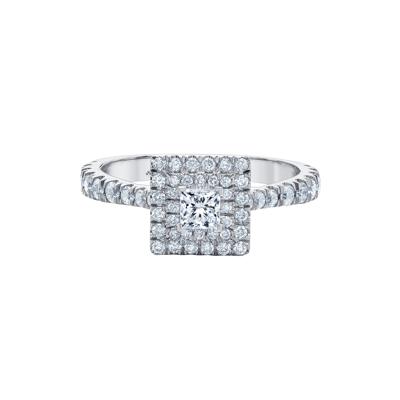 Diamond Double Halo Engagement Ring in 14K White Gold (1 ct. tw.)
