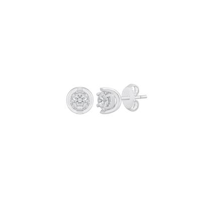 Round Diamond Stud Earrings with U-Settings in 10K White Gold (3/8 ct. tw.)