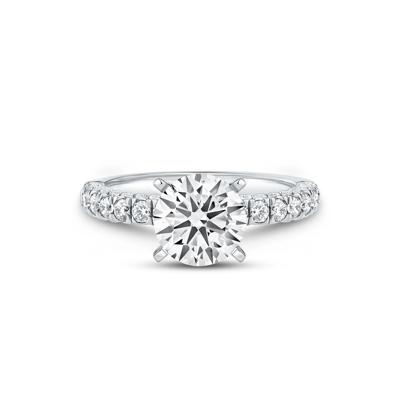 3/4 ct. tw. Round Lab Grown Diamond Semi-Mount Engagement Ring in 14k White Gold (Setting Only)