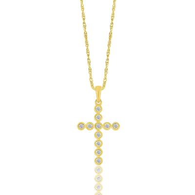 Diamond Cross Pendant in 10K Yellow Gold (1/7 ct. tw.)