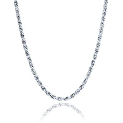 Rope Chain in Sterling Silver, 24"