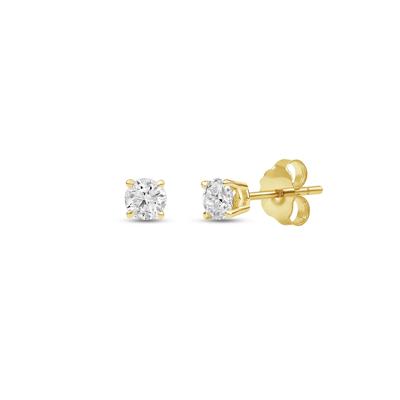 Lab Grown Diamond Round Solitaire Stud Earrings in 14K Yellow  Gold (1/4 ct. tw.)