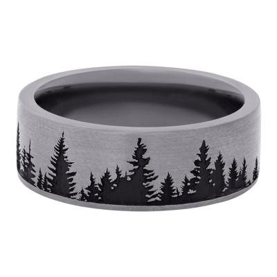 Men’s Black Cerakote Tree Band in Tantalum, 8MM