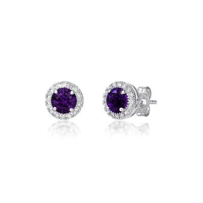 Amethyst & 1/7 ct. tw. Diamond Earrings in Sterling Silver