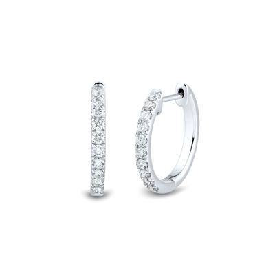1/4 ct. tw. Lab Grown Diamond Hoop Earrings in 14K White Gold