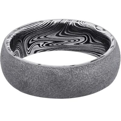 Men’s Wedding Band in Damascus Steel & Tantalum, 7mm