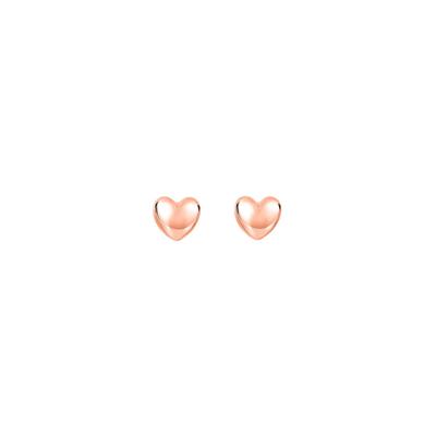 Heart Stud Earrings in 14K Rose Gold