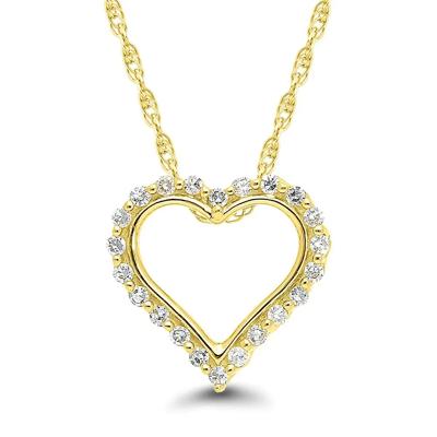 1/10 ct. tw. Diamond Heart Pendant in 10K Yellow Gold