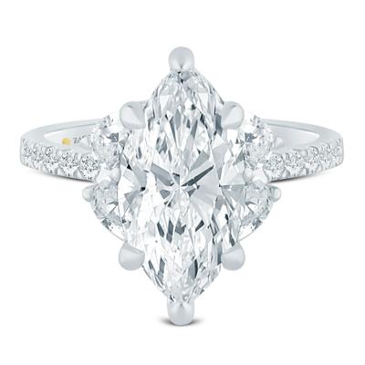 Lab Grown Diamond Marquise Engagement Ring in 14K White Gold (3 5/8 ct. tw.)