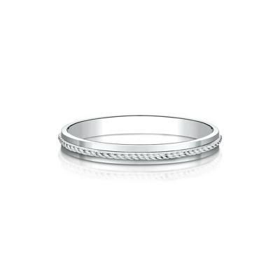 Rope Wedding Band in 14K White Gold