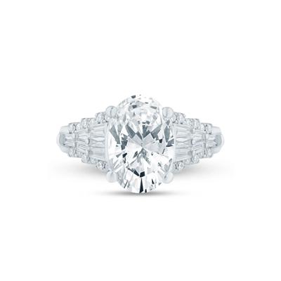 Lab Grown Diamond Oval Engagement Ring in 14K White Gold (3 /12 ct. tw.)