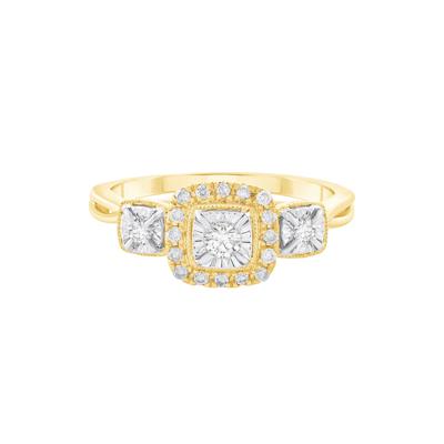 Diamond Three Stone Ring in 10K Yellow Gold (1/4 ct. tw.)