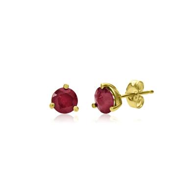 Ruby Stud Earrings in 10K Yellow Gold