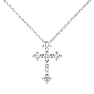 1/2 ct. tw. Diamond Cross Pendant in 10K White Gold