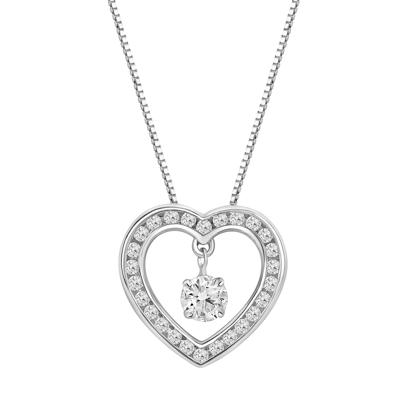 Lab Grown Diamond Heart-Shaped Pendant in 14K White Gold (1/3 ct. tw.)