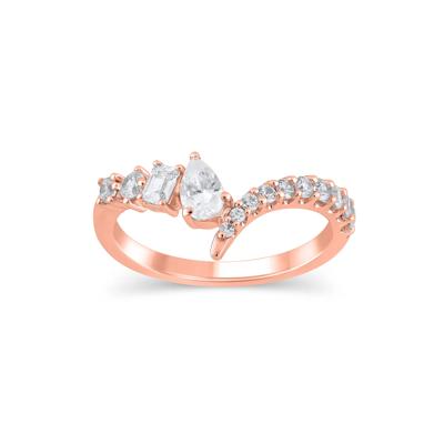 Lab Grown Diamond Mixed-Shape Contour Band in 14K Rose Gold (3/4 ct. tw.)