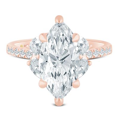 Lab Grown Diamond Marquise Engagement Ring in 14K Rose Gold (3 5/8 ct. tw.)